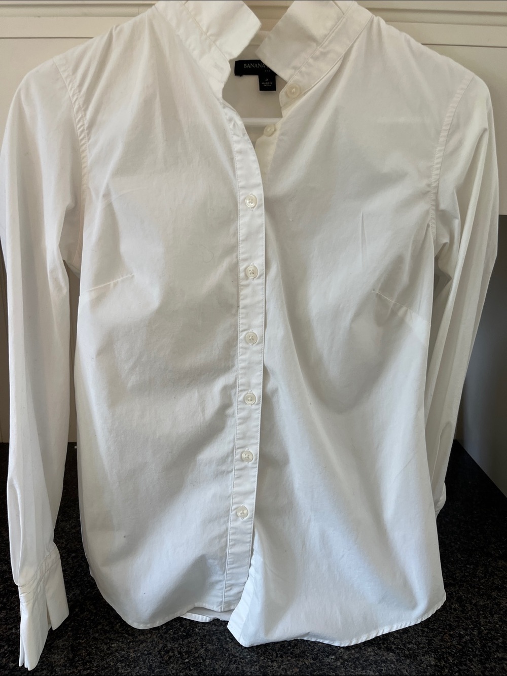 Banana Republic White Ruffle Collared Shirt XS - Picture 8 of 8